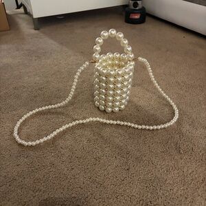 Elegant Pearl Beaded Mini Bag